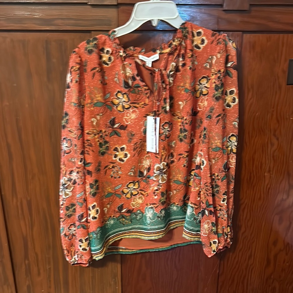Floral Orange Blouse
